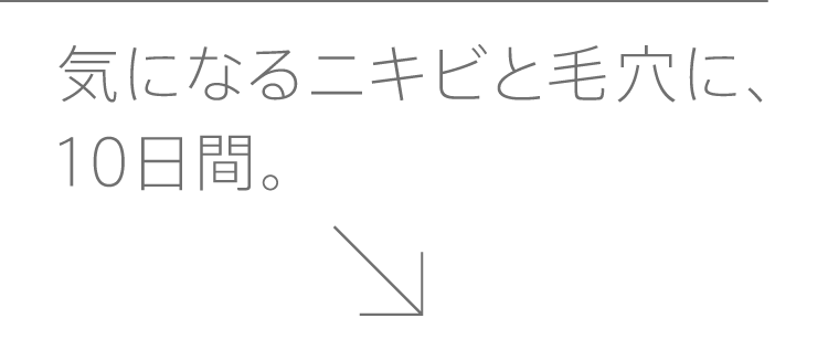 気になるニキビと毛穴に、10日間。