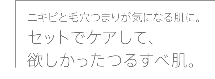 ニキビと毛穴つまりが気になる肌に。セットでケアして、欲しかったつるすべ肌。