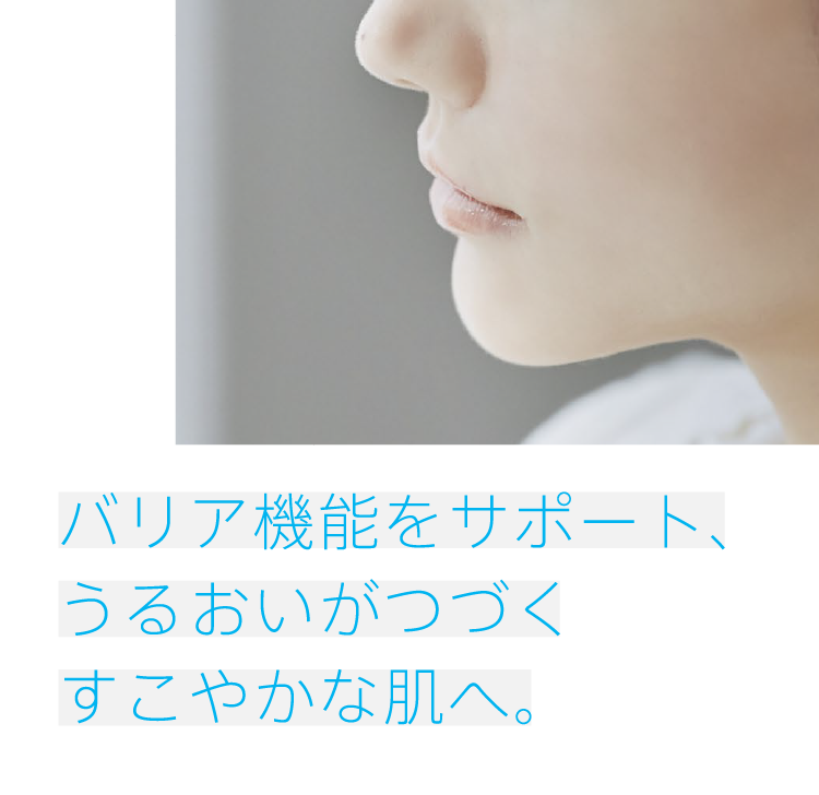 
              バリア機能をサポート、うるおいがつづくすこやかな肌へ。
              
