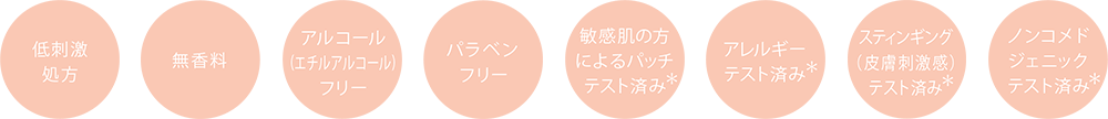 敏感肌を考えた「よりそい設計」