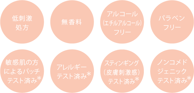 敏感肌を考えた「よりそい設計」