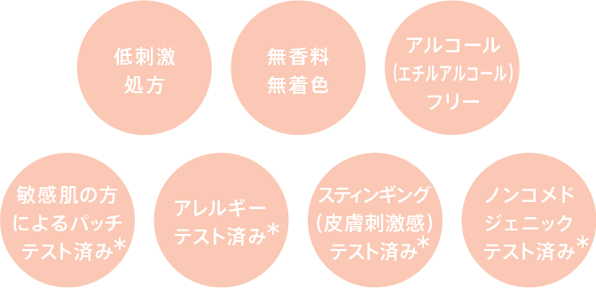 敏感肌を考えた「よりそい設計」