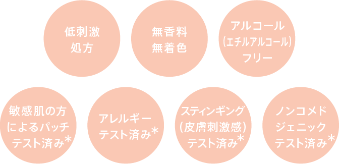 敏感肌を考えた「よりそい設計」