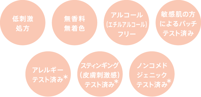 敏感肌を考えた「よりそい設計」