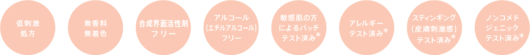 敏感肌を考えた「よりそい設計」