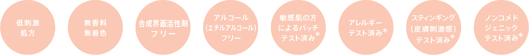 敏感肌を考えた「よりそい設計」