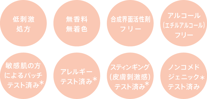 敏感肌を考えた「よりそい設計」