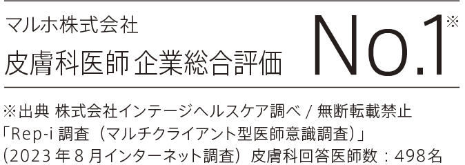 マルホ株式会社 皮膚科医師 企業総合評価 >No.1