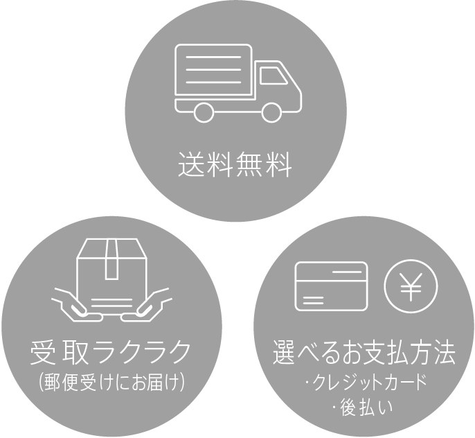 送料無料 受取ラクラク（郵便受けにお届け） 選べるお支払方法・クレジットカード・後払い